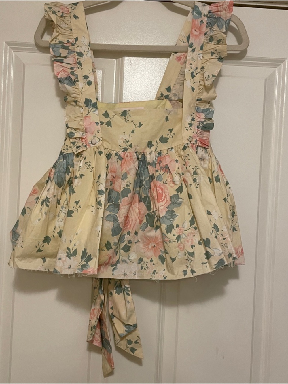 Selkie Floral Ruffle Strap Peplum Tank Top